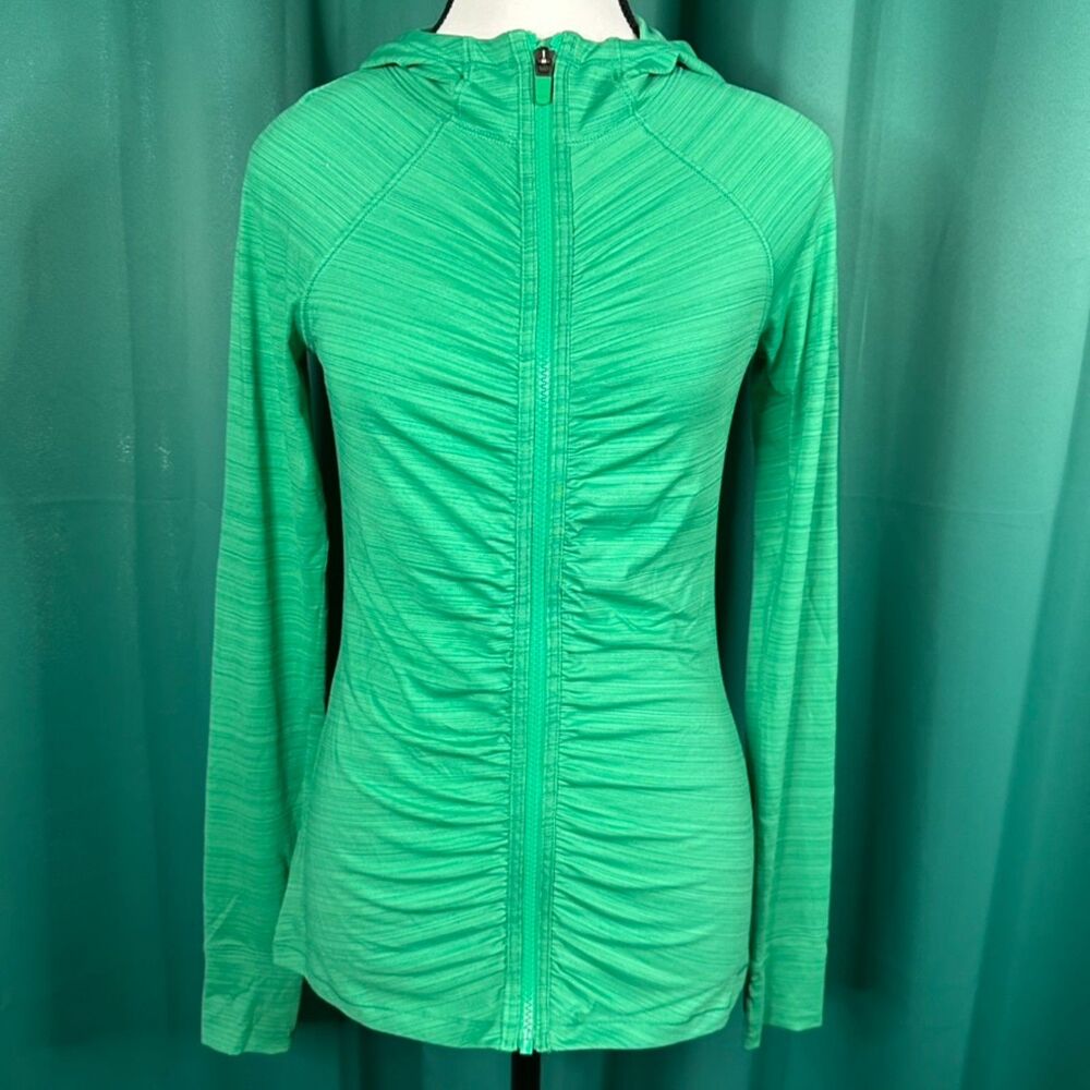 Athleta Green Quarter Zip Long Sleeve Athletic Top Women's Size XS Activewear